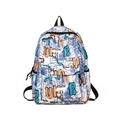 Lightweight high-capacity graffiti print backpack with artistic fashion lettering - Purple