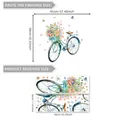 Verwijderbare muursticker fiets met bloemen voor interieurdecoratie en vlinders - Aquarel Florale Fiets Stijl (M16656) / 30x90cm
