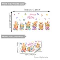 Easter bunny and colorful egg static window clings set for holiday home decoration - Flower Pot Bunny Style (DJ7631) / Two Sheets