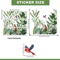 Guida alle taglie per adesivi murali animali e piante con misure dettagliate in centimetri - Piante e Uccelli della Foresta Pluviale (M13638) / 30*90cm*3pz