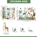 Adesivi murali animali della giungla con giraffa e leone per decorare la cameretta dei bambini - Animali dei Cartoni e Stagno (M14691) / 30*90cm*3pz