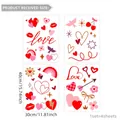 Set of 4 heart-themed Valentine static window clings with love patterns, 30x40cm size details - Watercolor Graffiti Heart Elements Style (HA16502)