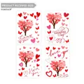 Set of 4 Valentine's Day window clings with heart trees and butterfly patterns - Romantic Heart Decoration Tree Style (HA16503)
