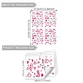 Größentabelle für Herz-Wandtattoos mit 57x77cm Layout und 40x30cm Stickerbögen - Rot und Schwarz Herz LOVE Kombination (HA15501)