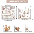 Forest animals wall sticker set featuring bear and deer with 30x90cm sheet size guide - 30x90cm*3Sheets