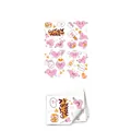 Valentijnsdag raamstickers set met 4 vellen roze hartjes decoratie van 30x40cm per stuk - Schattige Roze Hart Karakter Stijl (HA18002)