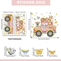 Tabella taglie adesivi murali animali in auto rosa per decorazione cameretta - MA19075--30*60cm*2Pz