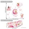 Roze fee bloemenkrans muurstickers voor slaapkamer met DIY afmetingen en specificaties - Bloemenfee Stijl (MG15089)
