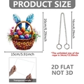 Tableau des tailles détaillé pour plaque de Pâques en acrylique 2D de 16cm de haut et 15cm - Panier de Fleurs Oreilles de Lapin (DP20006)