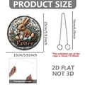 Detailed size specifications for Easter 2D acrylic hanging sign with bunny and eggs - Bunny Floral Festival Style (DP20011) / 15x15cm