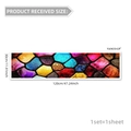 Detailed size chart for colorful irregular block static window film showing 30x120cm dimensions - Colorful Gravel Pattern (DG11001) / 30x120cm