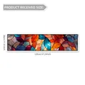 Detail of colorful leaf art glass film showing dimensions 30cm x 120cm for home decor - Colorful Leaves Art (DG11004) / 30x120cm