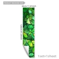 Green stained glass style leafy window film static cling sticker 30x120cm size - Green Leaf Stained Pattern (DG16001) / 30x120cm
