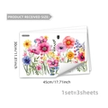 Set di 3 adesivi per finestre a fiori acquerello, pellicole floreali texture da 30x45cm - Stile Grappolo di Fiori (DG11002) / 30x45cm x 3 Fogli