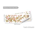 Pegatinas de pared de flores rosas con jaulas de pájaros y lámina dorada decorativa - Estilo De Niña Con Jaula De Pájaros y Flores De Durazno (MA19053) / Juego de 3 hojas (30*90cm)