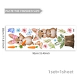 Detailed sheet of watercolor Easter bunny wall stickers with carrots and flowers - Bunny and Carrot Style (M20845)