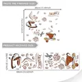 Arabica coffee cup wall stickers set with waterproof brown PVC decals for home decor - M16647 30x60cm 2Pcs Set