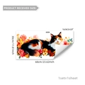 Cute calico cat and colorful floral static window cling sticker 30x60cm for home decor - Cat and Flower (D13582) / 30x60cm