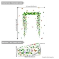 Gran set de pegatinas de pared de flores y mariposas con dimensiones y diseño - Estilo de Enredadera de Rosas y Mariposa