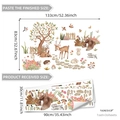 Forest animals and tree wall decals for nursery room decoration in watercolor style - Forest Animals (M11074) / 30x90cm