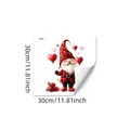 Detailansicht der Valentinstag Gnome Fensteraufkleber mit Rosenhut und Herzballon - Rosenherz Gnom Stil (HA1029)