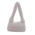 Sac fourre-tout minimaliste en fausse fourrure blanche avec texture pelucheuse douce - Blanc