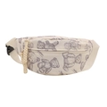 Cream canvas waist bag with Vamtac teddy bear print and adjustable strap - White