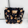 Zwarte Capybara tote bag met schattige pluche hanger en verstelbare schouderriem - Zwart