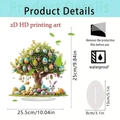 Decorazione pasquale 2D in acrilico con albero di uova colorate e coniglio con base - Ornamento di Pasqua