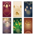 Green castle moon pattern Eid money envelopes with gold lantern and mosque star designs - S1023# Red Envelope