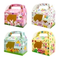 Set van 4 kleurrijke Paasgeschenkdozen met konijnenoren en transparant venster - Pasen Handtas Doos (S929)