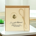 Vintage greeting card with anchor metal pendant and kraft envelope set for gifts - Anchor Style