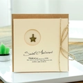 Vintage craft paper greeting card with bronze star pendant and jute rope decoration - Five-pointed Star