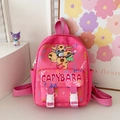 Zaino rosa per bambini con motivo a cartoni animati Capybara e spallacci regolabili - Rosso rosa