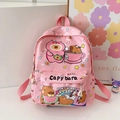 Roze kinderrugzak met schattige capibara-prints voor school en dagelijks gebruik - Roze