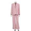 Rosa zweiteiliger Damen-Business-Anzug mit Reverskragen-Blazer und gerade geschnittener Hose - S / Rosa