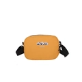 Gelbe Reise-Kosmetiktasche mit Panda-Familien-Print und schwarzem verstellbarem Riemen - Gelb