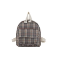 Japanese style mini canvas backpack with retro blue and orange plaid pattern - Beige and Red Plaid