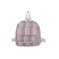 Japanese-style striped canvas mini backpack with red and blue plaid pattern - Red Vertical Stripe