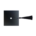 Detalle de caja de regalo con forma de birrete negro con borla y botón - Decoración de tapa de sombrero de graduación S813 / Negro (Con borla negra)