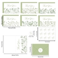 Dankeskarten-Set mit Blumen, Vogel-Illustrationen und Kraftpapier-Umschlägen - Blumen Illustration Set (S823) / 6er-Set Karten