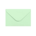 Detail of a mint green kraft paper envelope with a classic V-flap closure on white background - 16X11cm / Light Green