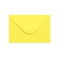 Detailed view of a bright yellow Kraft paper envelope with a classic V-shaped round flap - 11x16cm / Lemon Yellow