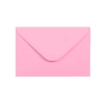 Closed view of a solid pink kraft paper mini envelope with classic V-shaped back flap - 16X11cm / Pink
