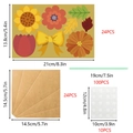 Set da 24 biglietti d'auguri floreali fai-da-te con fiori di carta colorati e steli verdi - 24 pezzi per set