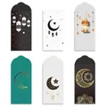 Eid Mubarak Umschläge mit Goldmustern aus Mond und Sternen in Grün und Blau - 6er Set (S1018)