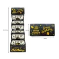 Caja de regalo para dinero Happy Birthday negra y dorada para sorpresas de cumpleaños - Carpeta para Dinero Cumpleaños Estampado Oro (6 Ranuras) / Negro