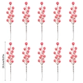 Set di 10 bacche rosse artificiali con effetto neve per decorazioni natalizie, 20,5 cm - Confezione da 10 / Rosso Con Polvere di Neve