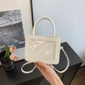 White minimalist makeup bag with transparent window, handheld and shoulder strap styles - White
