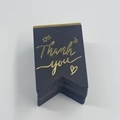 Etichette regalo nere a coda di rondine con scritta dorata Thank You e decorazioni - Coda di pesce (Nero) / 6x4.5cm